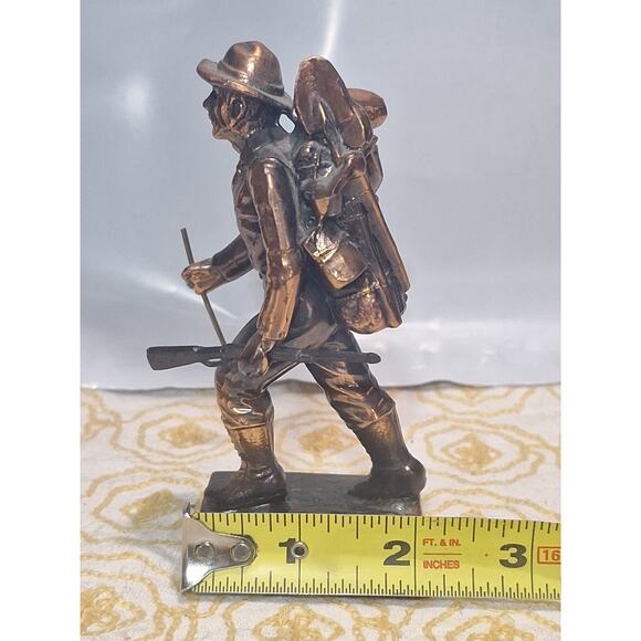 Vintage Solid Brass Alaska Pioneer Figurine – Gold Rush Prospector 4.75" - Picture 8 of 8